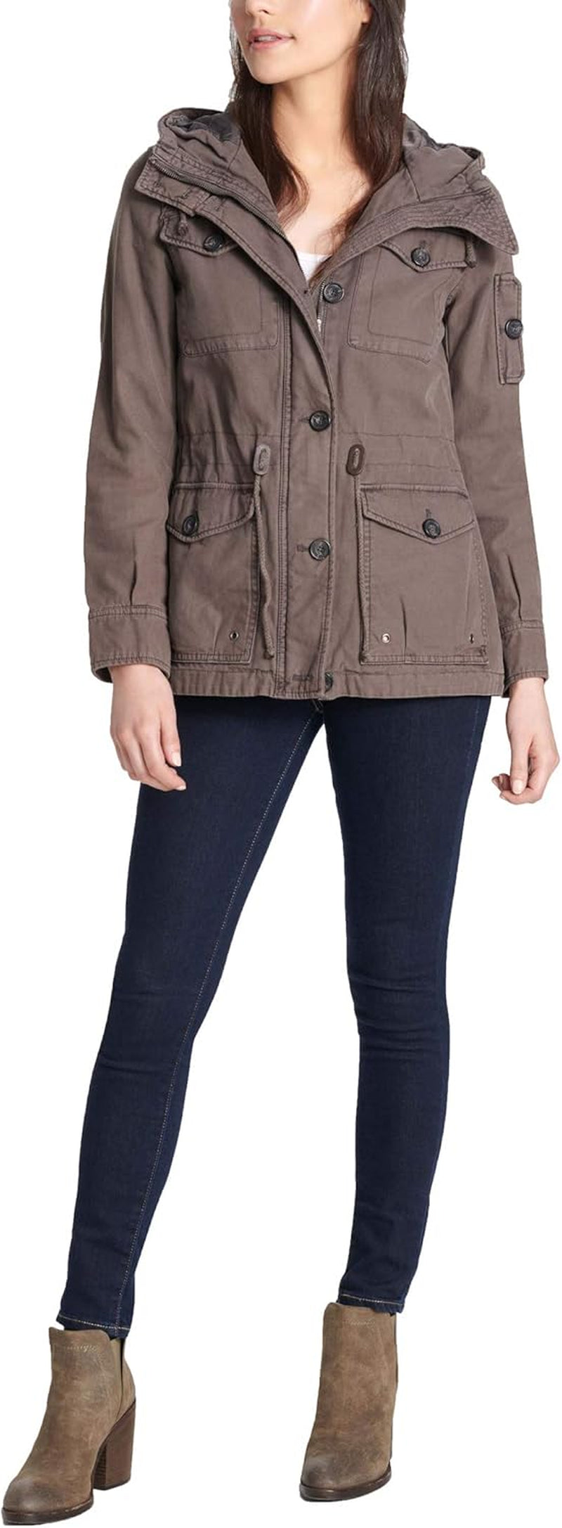 Women'S Lightweight Cotton Military Jacket (Standard & plus Sizes)